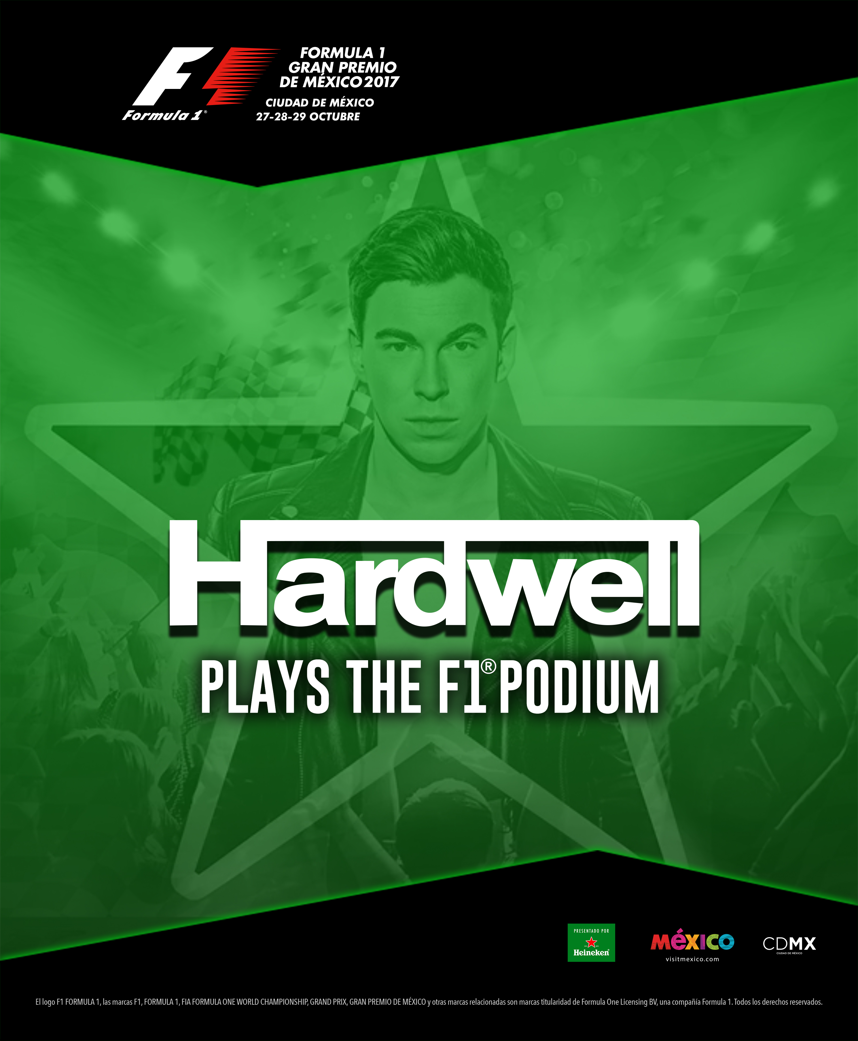 El DJ internacional de música electrónica, Hardwell, hará vibrar a la afición mexicana en el FORMULA 1 GRAN PREMIO DE MÉXICO 2017