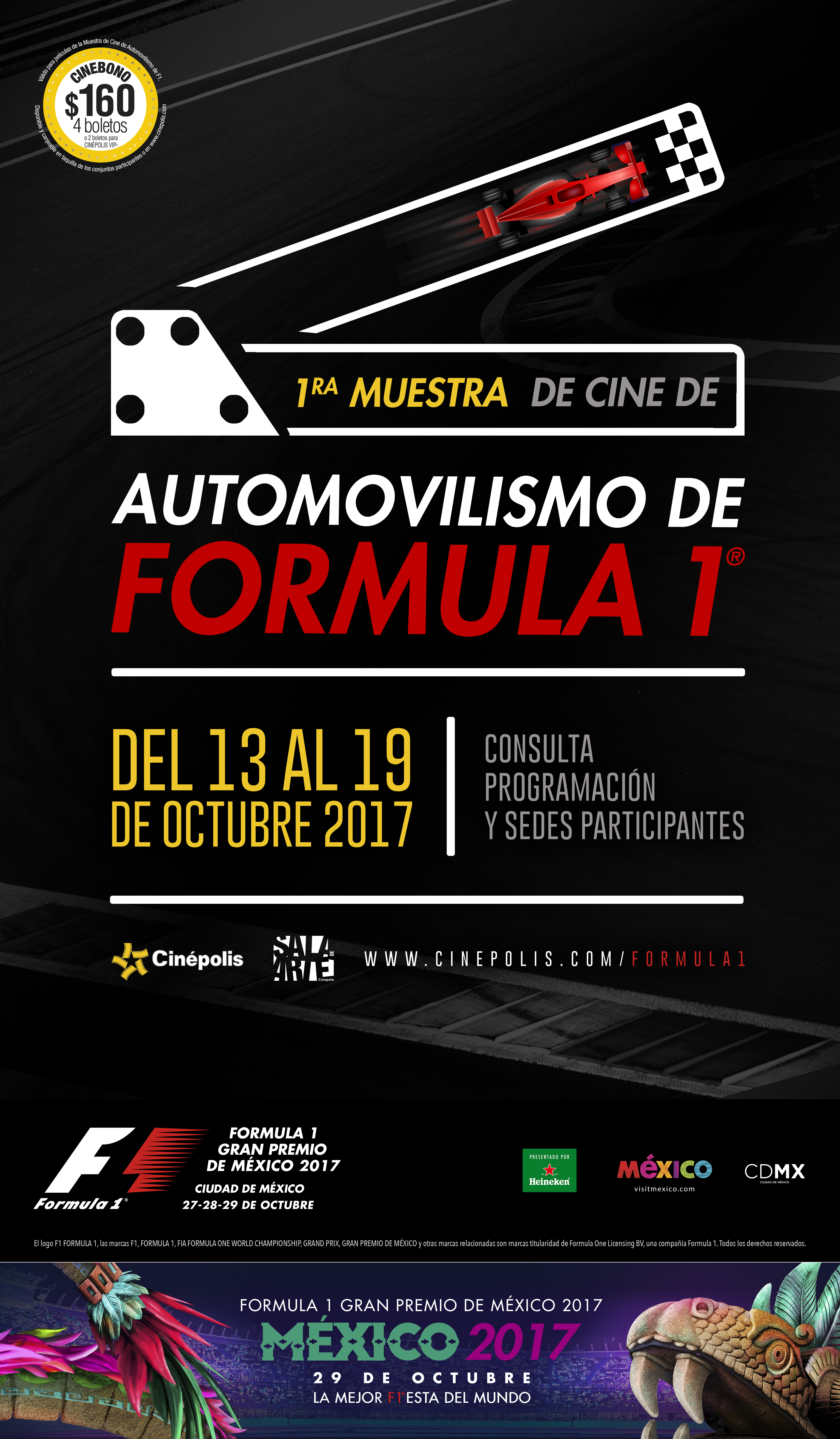 El FORMULA 1 GRAN PREMIO DE MÉXICO 2017TM llega a la pantalla grande de la mano de Cinépolis 